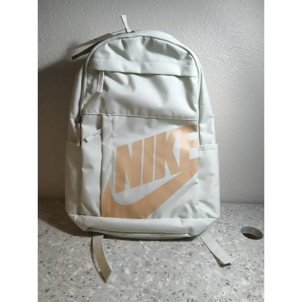 Nike Heritage Backpack Cream Beige Large Logo Unisex School Bag NWT - Picture 5 of 5
